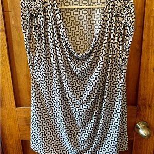 Lane Bryant Blue and White Geometric Dress